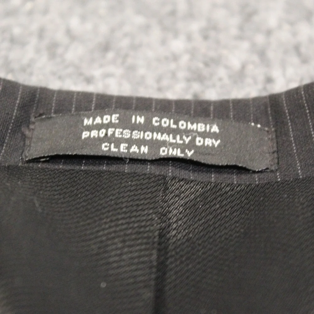 Alfani Mens 100% Wool Pinstripe 3 Button Suit Blazer Jacket Black 42 L F708‎